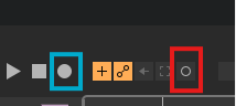 Click Record to map parameters: the blue button is Record for Arrangement view, the red button is Record for Session view