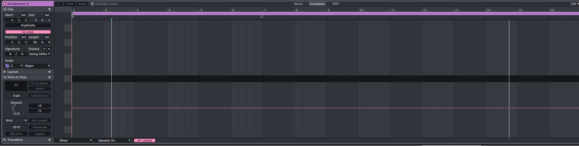 Double-click the MIDI clip so it opens in Ableton's Detail view